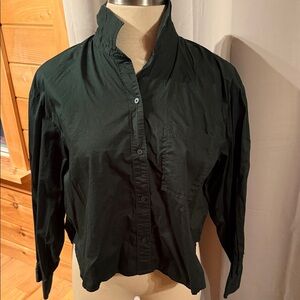Green crop Button-Up Shirt